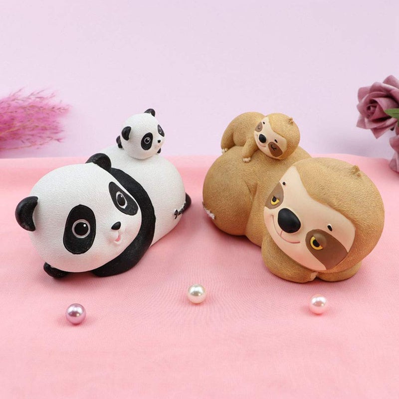 FUYU Cute Cartoon Animal Panda Sloth Piggy Bank Money Box Decoration - Image 4